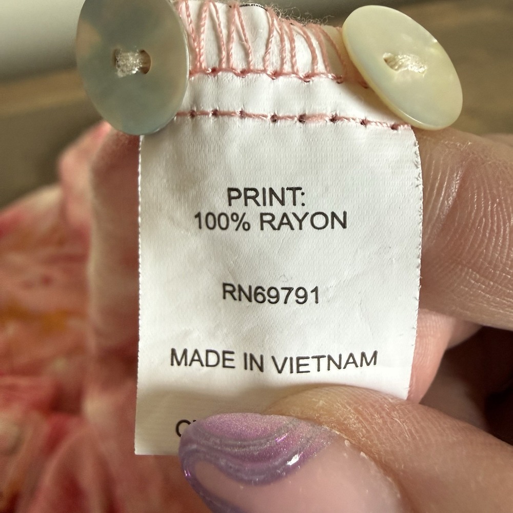 Fig & Flower Anthropologie Women's Medium Floral Long Sleeve Button Up‎ Shirt - Picture 5 of 7
